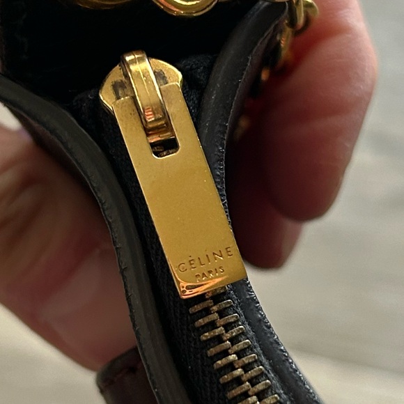 CELINE Envelope Crossbody Tricolor Leather Maroon Black - Picture 7 of 11